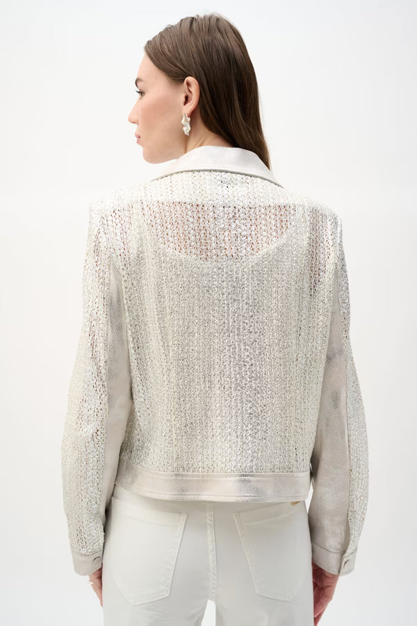 FOILED KNIT MOTO JACKET