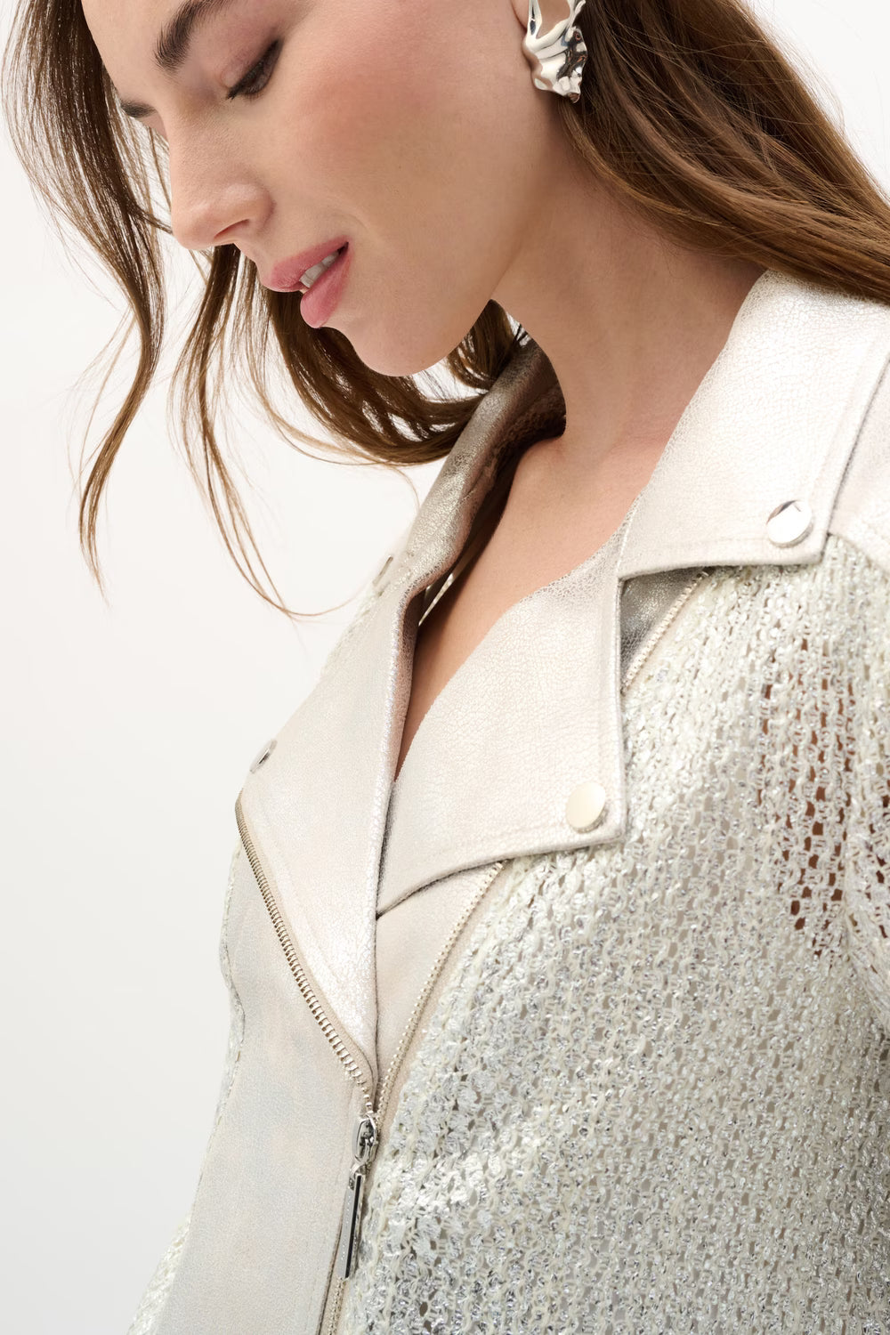 FOILED KNIT MOTO JACKET