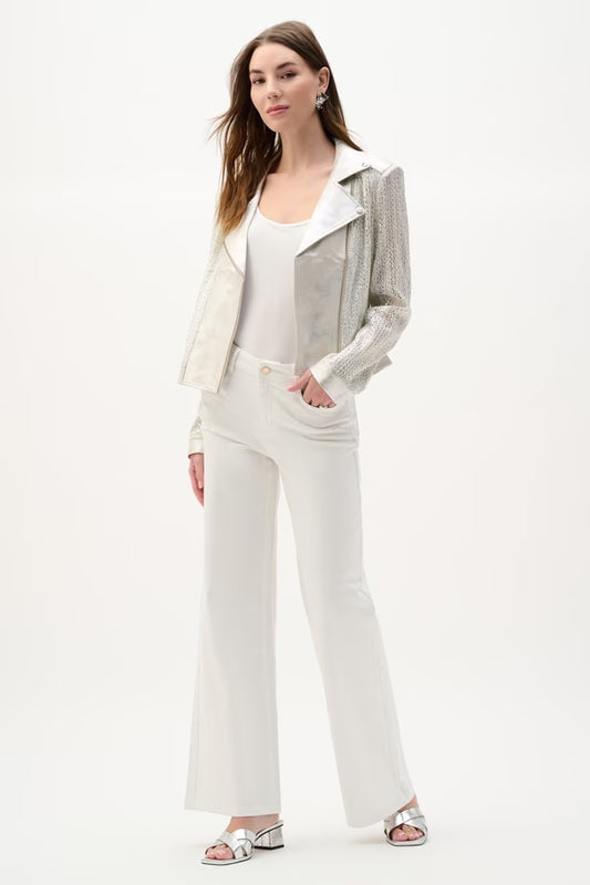 FOILED KNIT MOTO JACKET