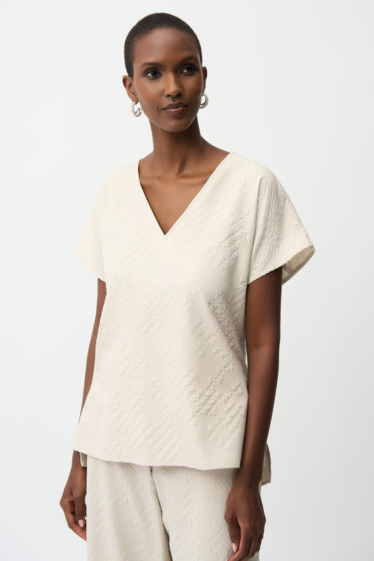 GEOMETRIC TEXTURE JACQUARD TOP