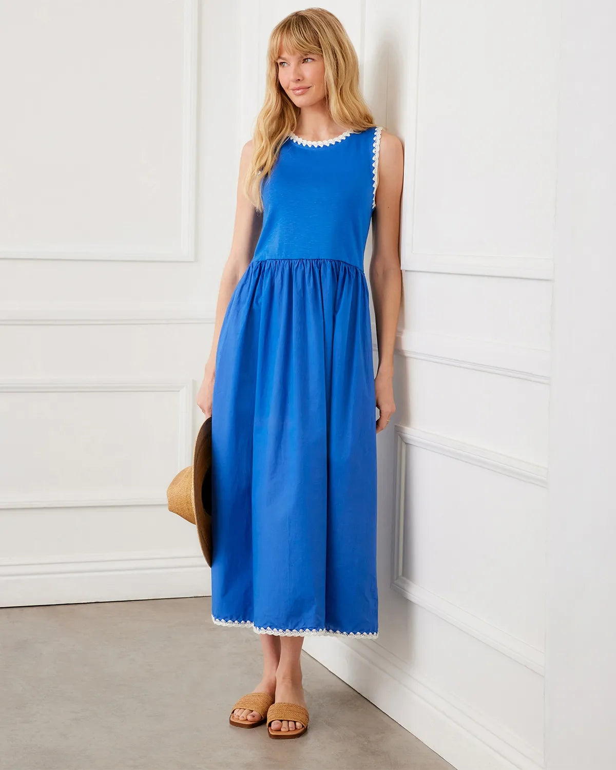 EDGE STITCH MIDI DRESS