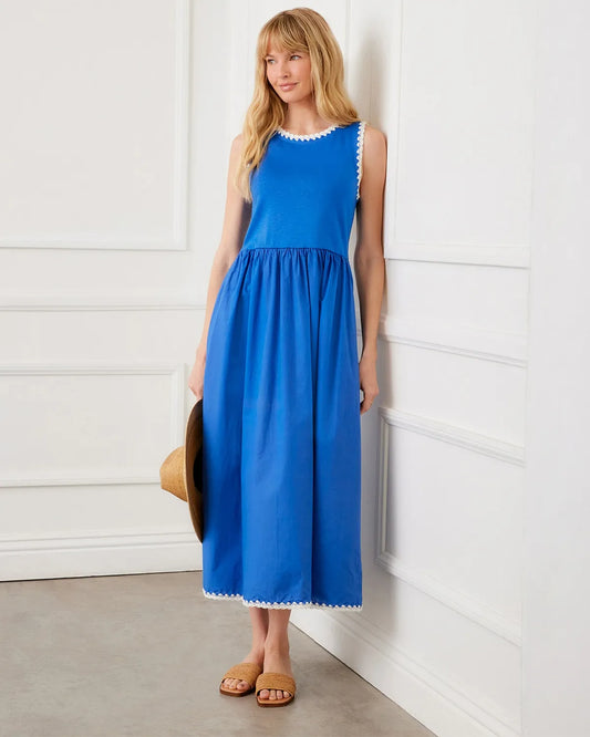 EDGE STITCH MIDI DRESS