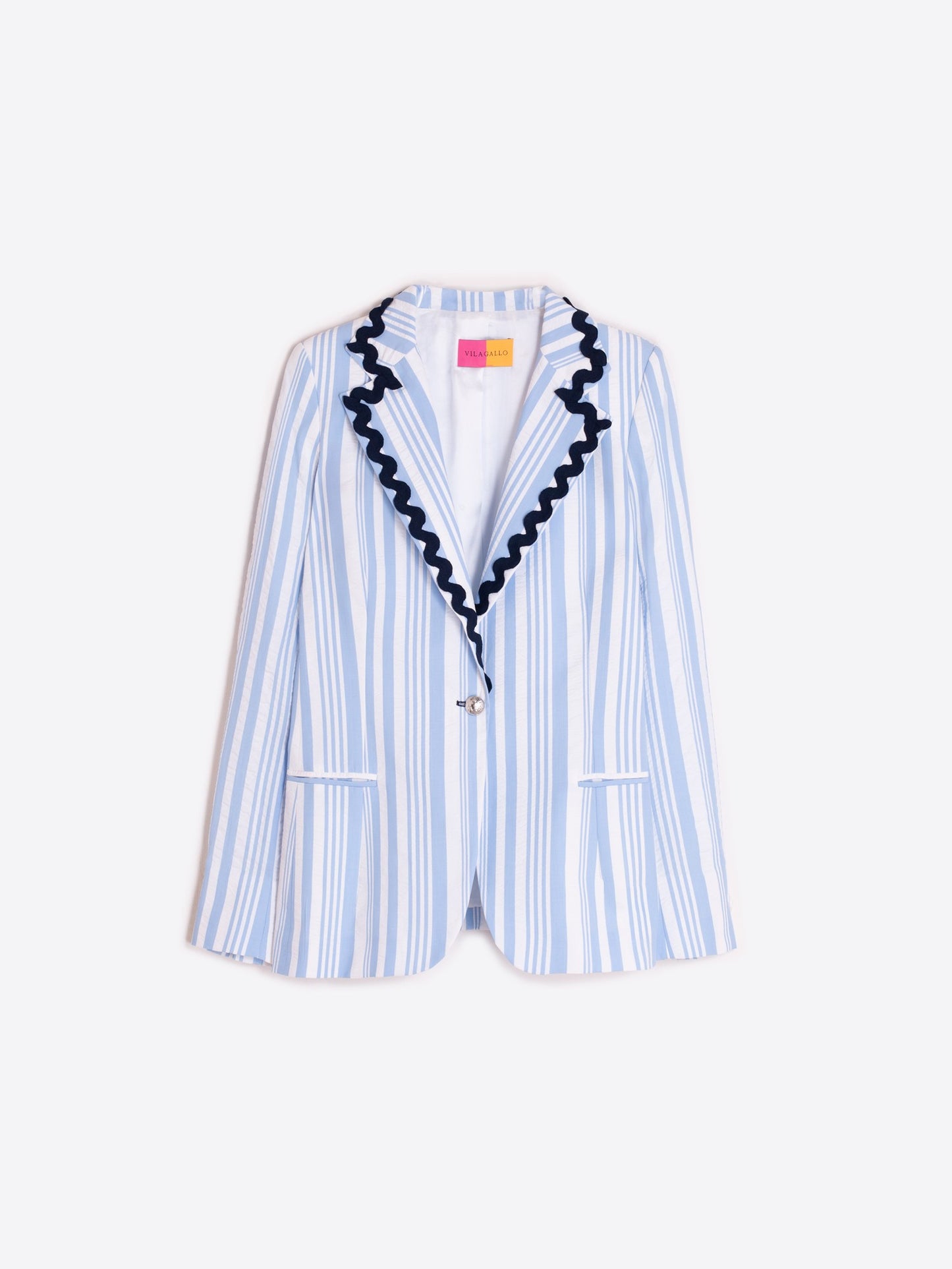 STRIPED BLAZER WITH TRIM