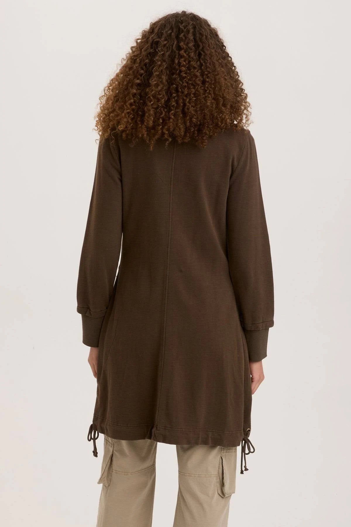 FLEECE FUNNEL NECK LONGCOAT