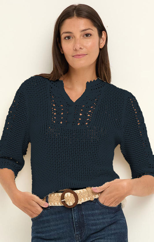 CROCHET MESH SWEATER