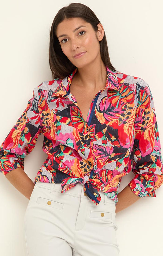 KAUAI GARDEN COTTON CRINKLE SHIRT