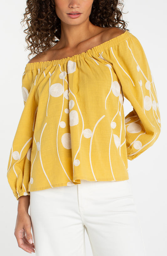 3/4 SLEEVE WOVEN TOP