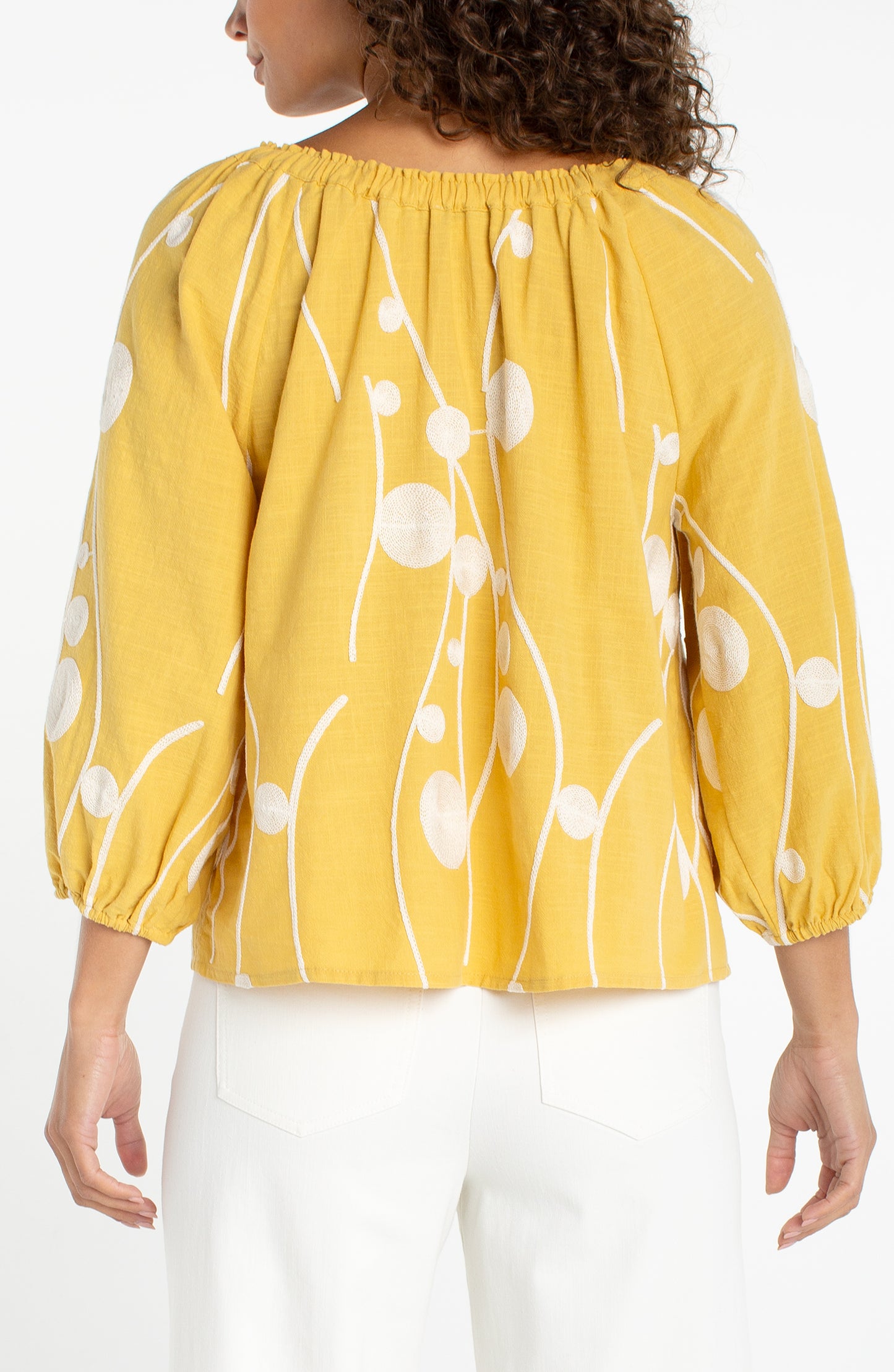 3/4 SLEEVE WOVEN TOP