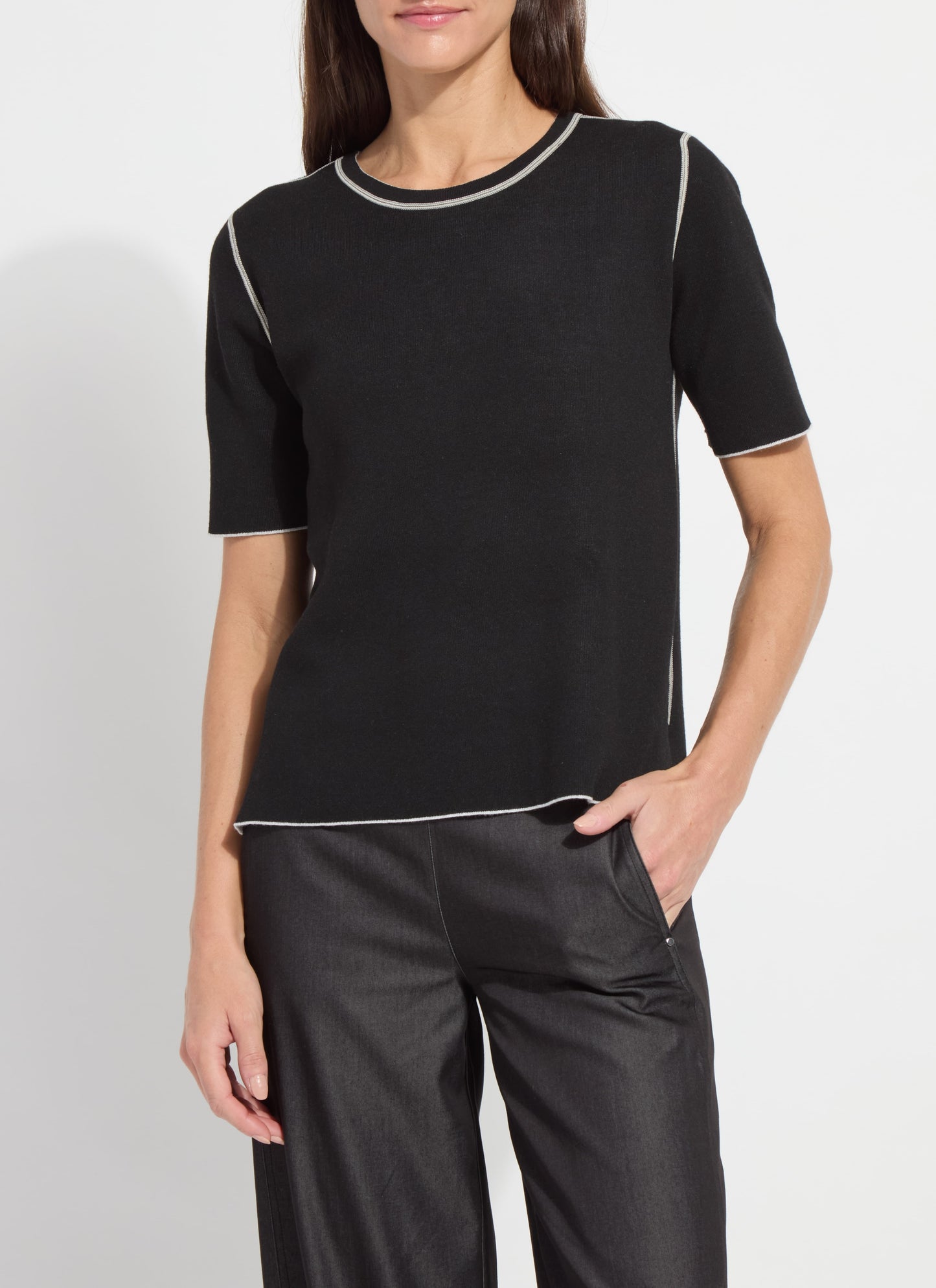 ODESSA REVERSIBLE KNIT SHORT SLEEVE TEE
