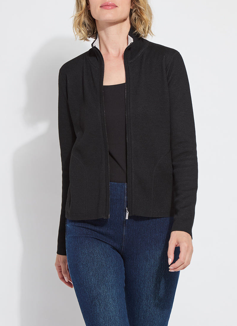 REVERSIBLE CASHMERE ZIP UP CARDIGAN