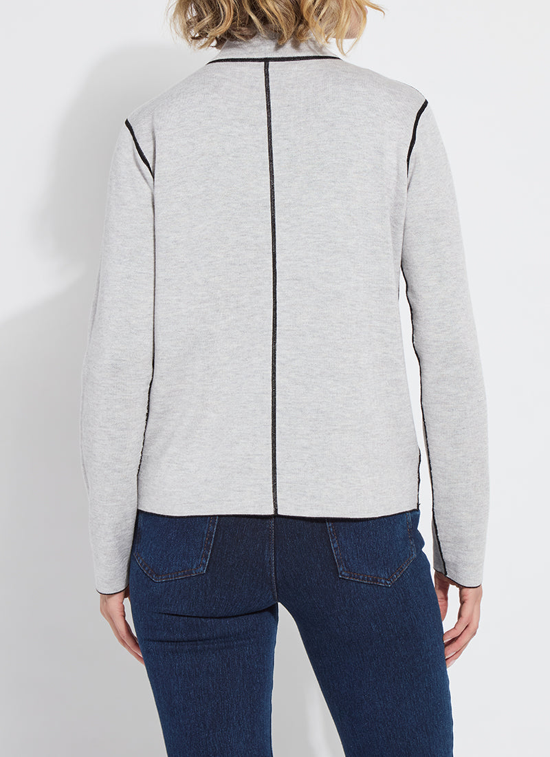 REVERSIBLE CASHMERE ZIP UP CARDIGAN