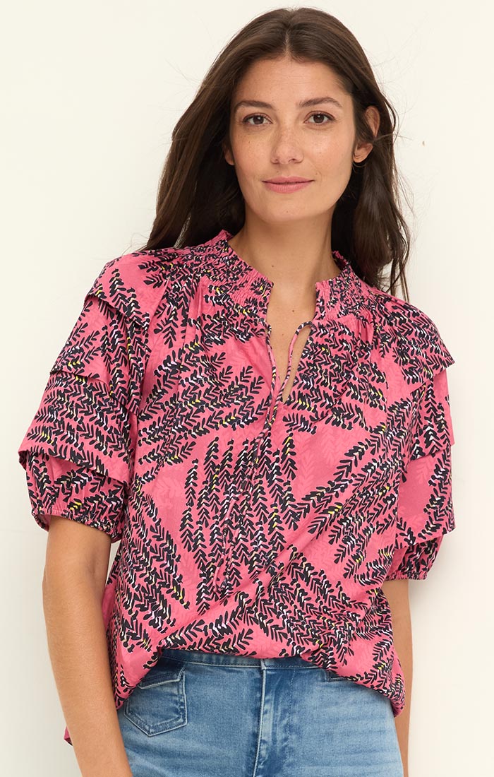 BLUSH OF SPRING PEASANT TOP