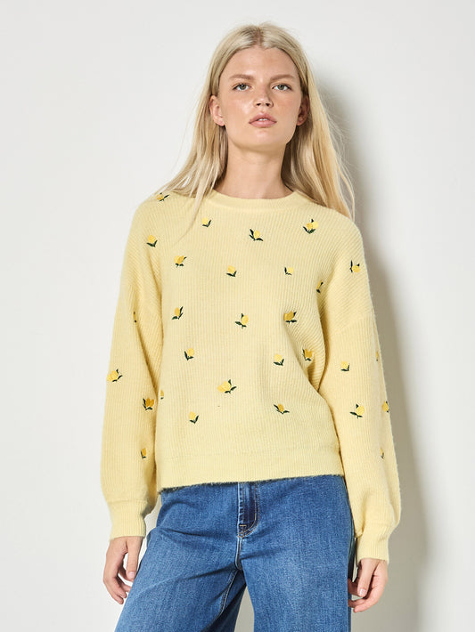 LEMON EMBROIDERED SWEATER