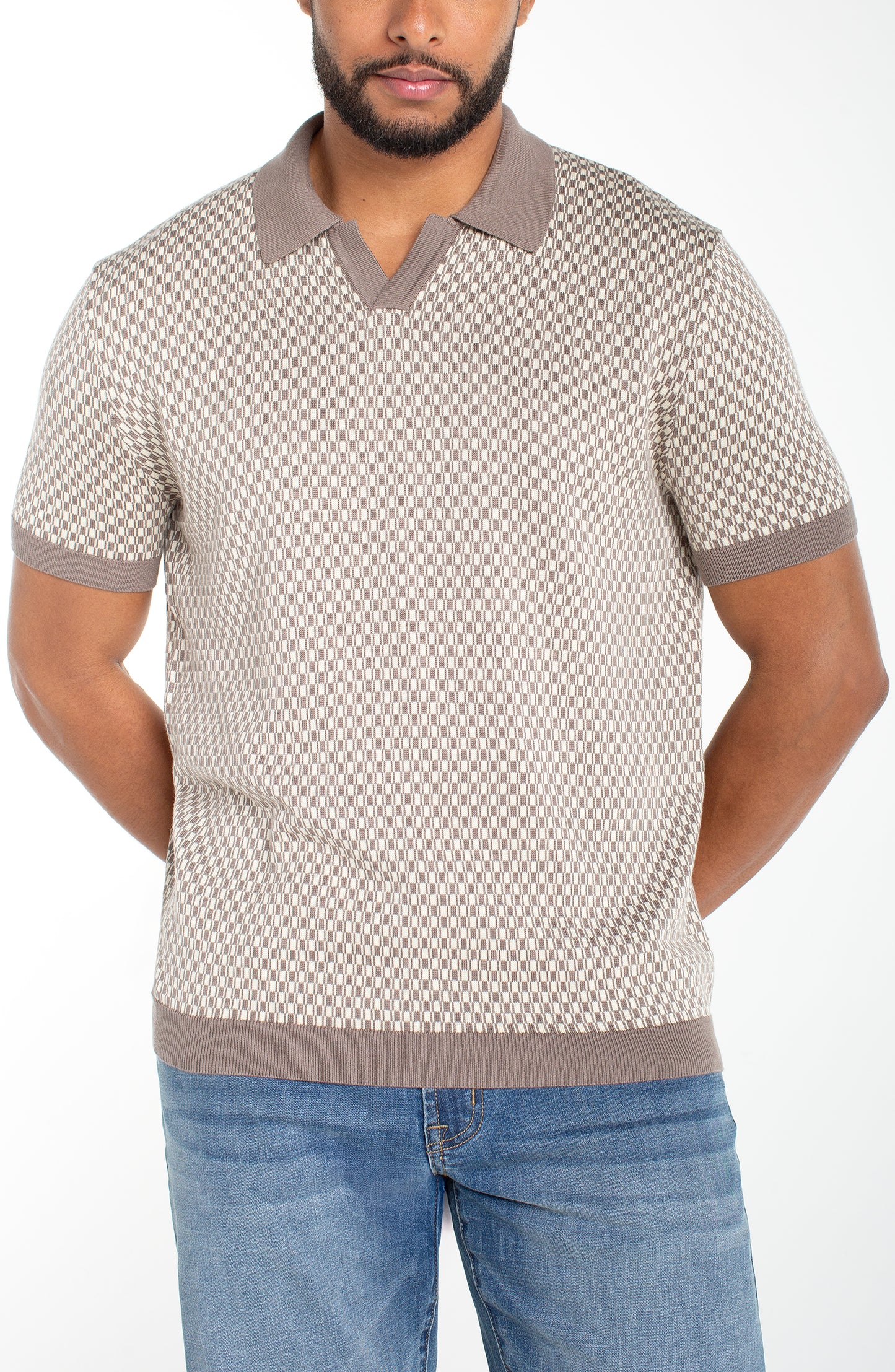 MEN'S JOHNNY COLLAR SWEATER KNIT